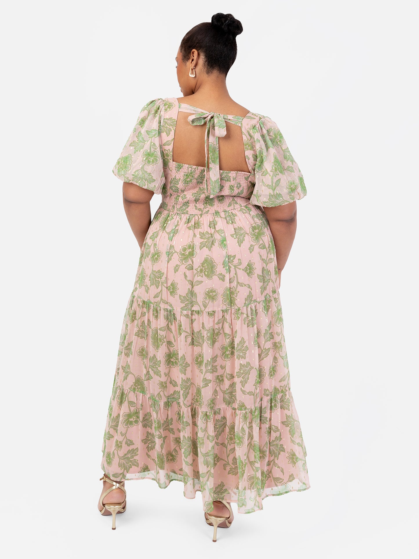 Anaya With Love Floral Print Sweetheart Neck Midaxi Dress with Self-Tie Open Back