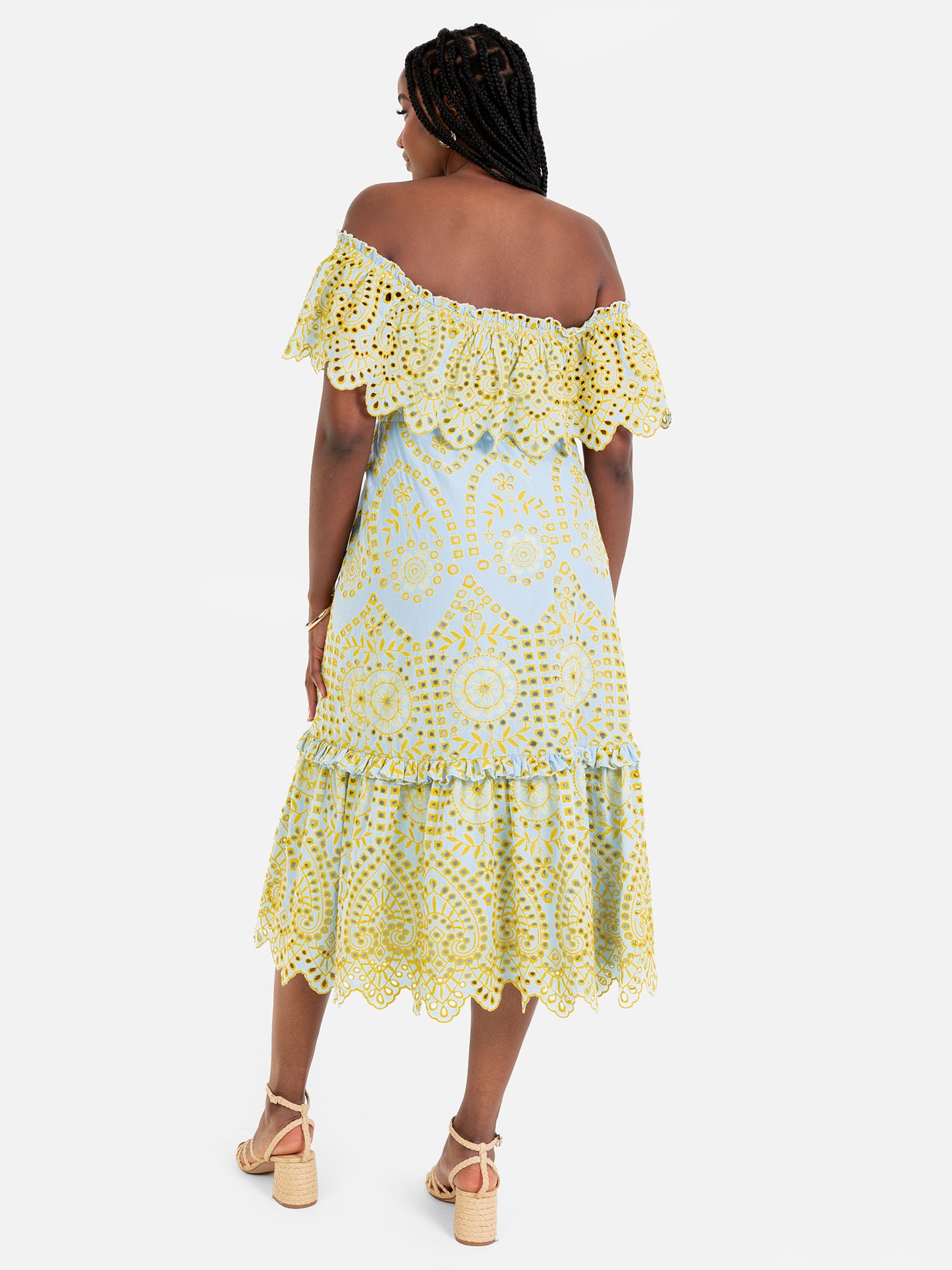 Maya Broderie Bardot Midi Dress