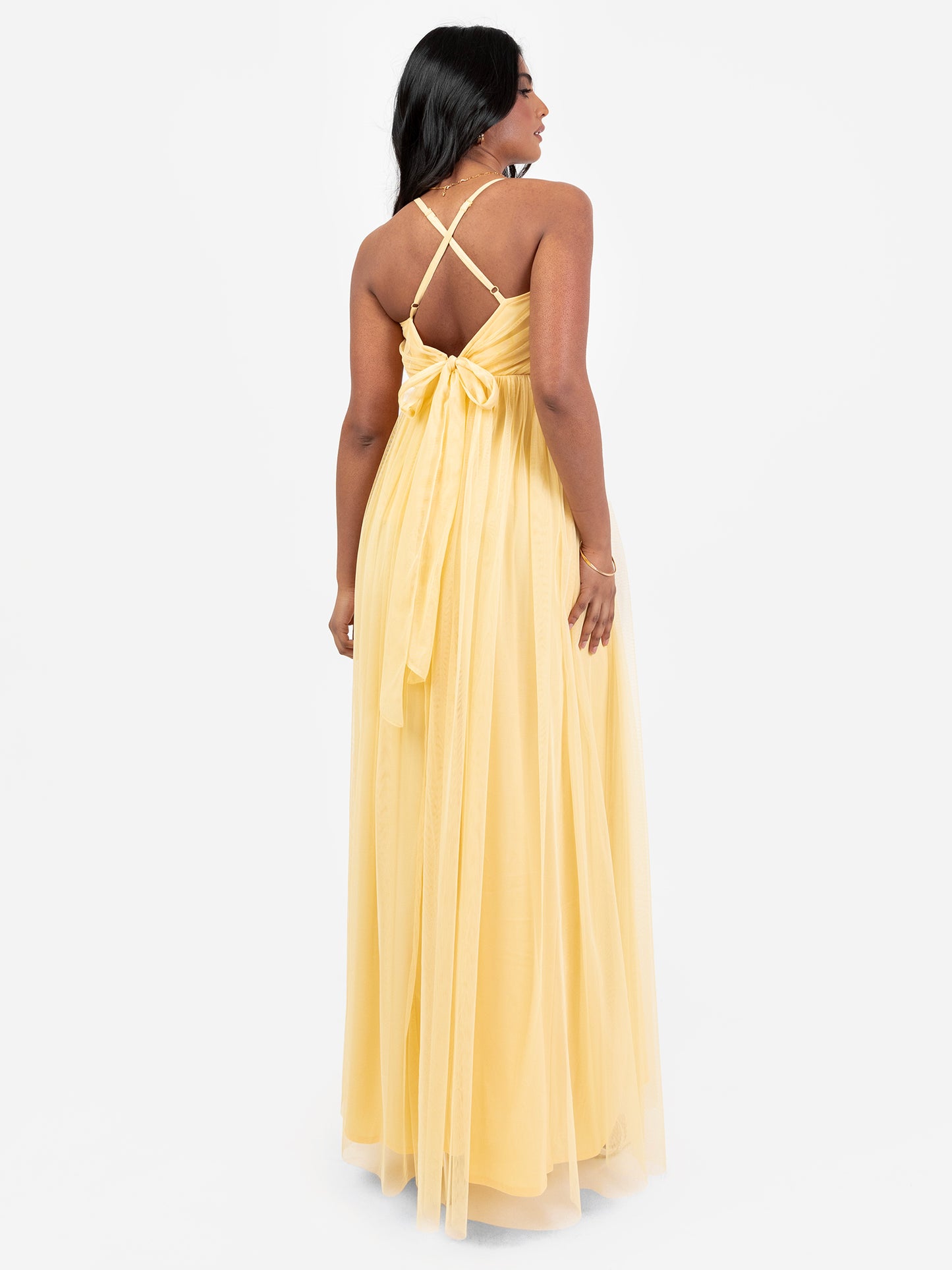 Anaya With Love Recycled Yellow Cami Maxi Dress with Bow Detail