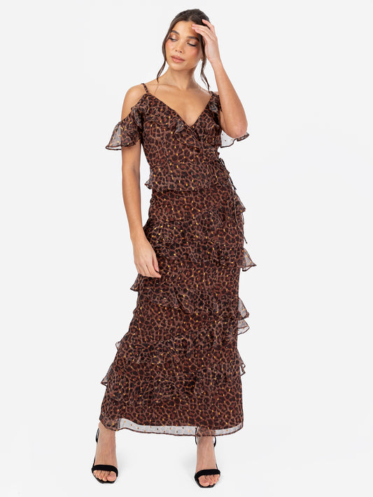 Anaya with Love Recycled Animal Print Maxi Skirt