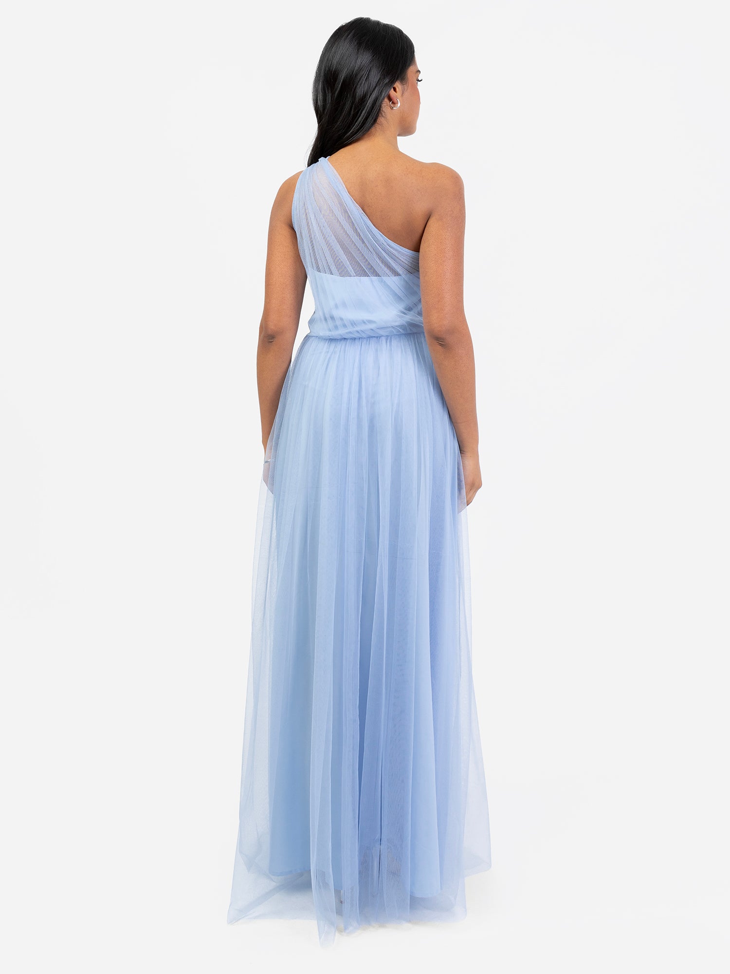 Maya Blue Embellished One Shoulder Maxi Dress – Maya Deluxe
