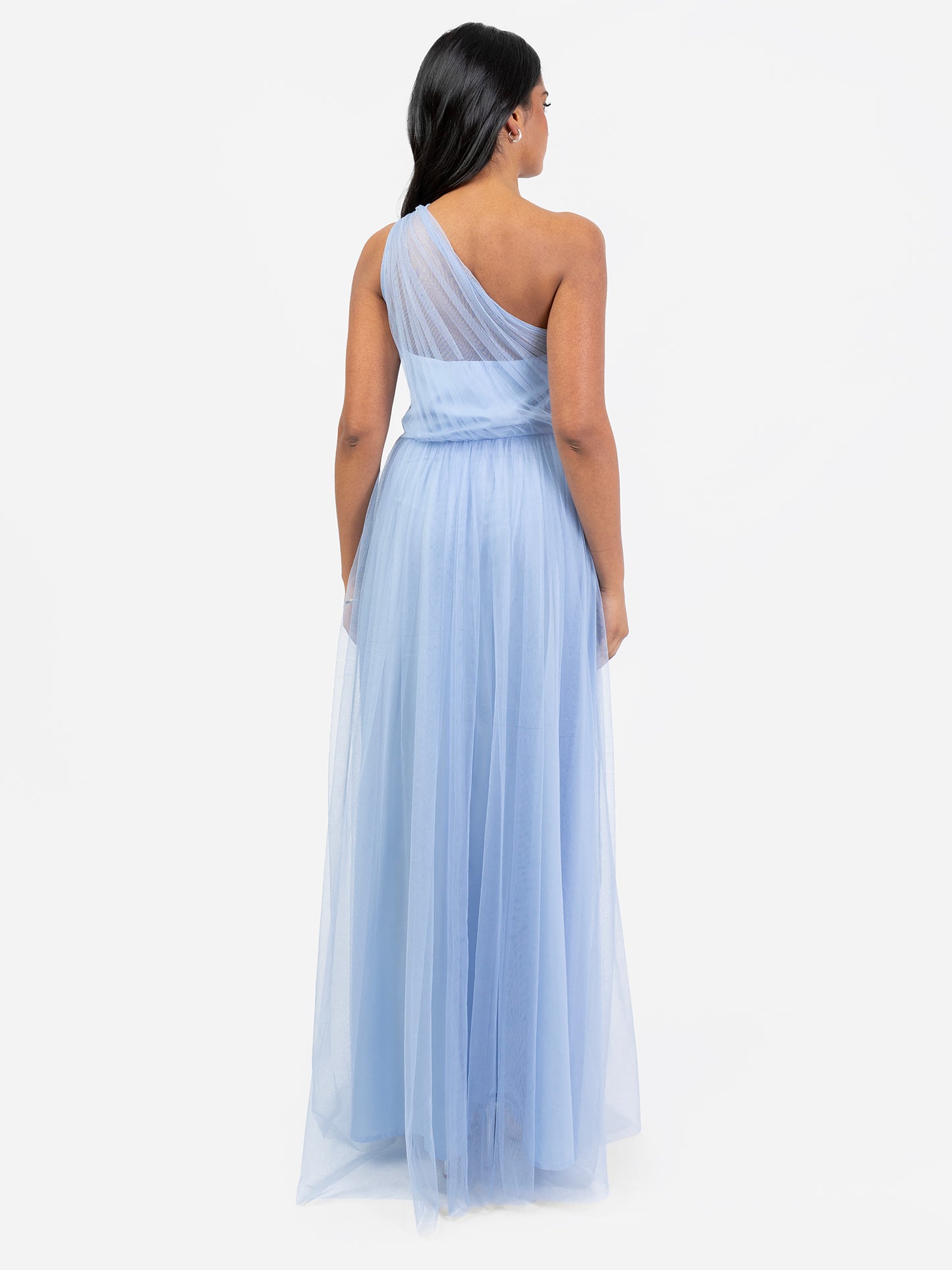 Maya Blue Embellished One Shoulder Maxi Dress