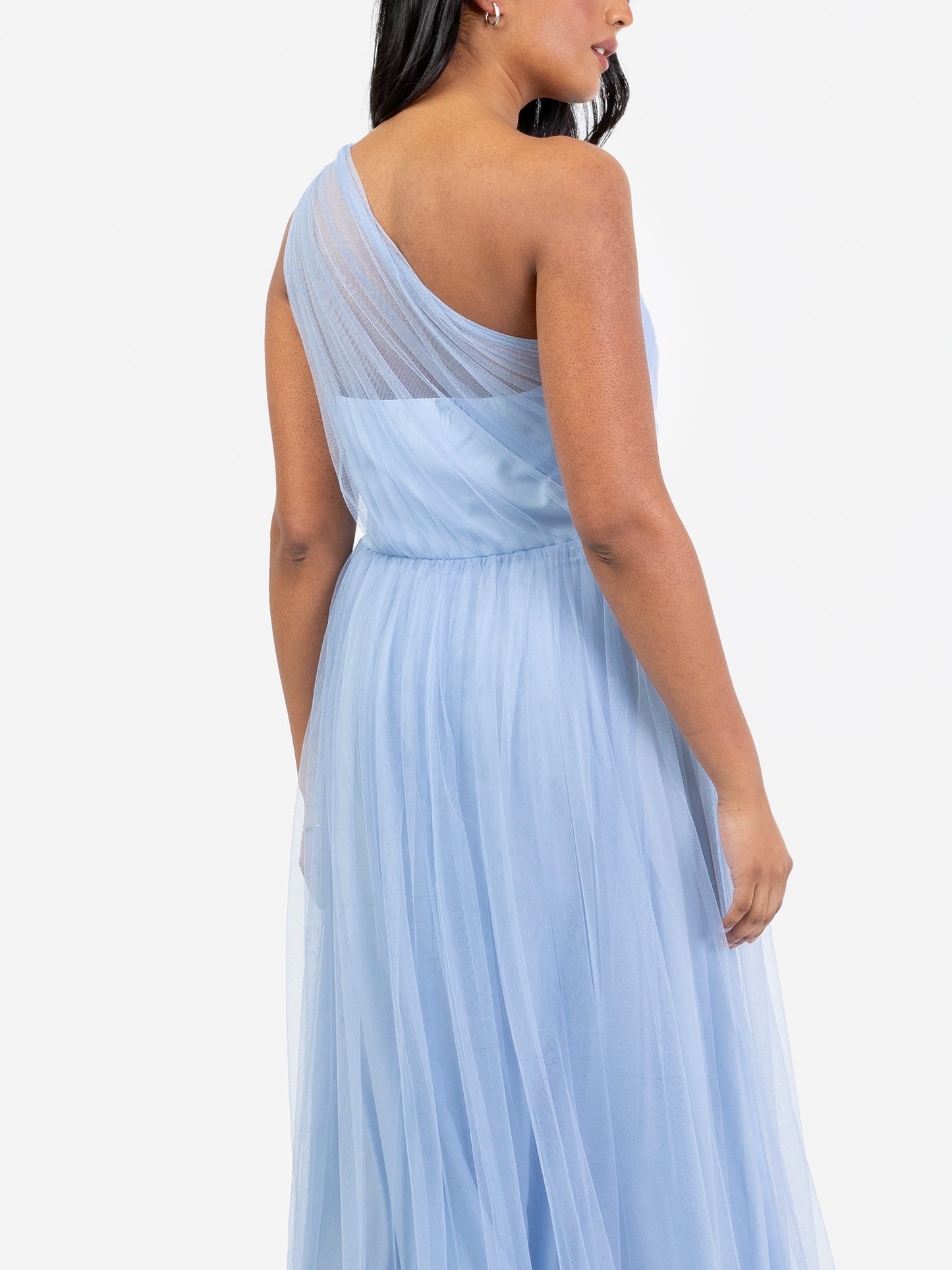 Maya Blue Embellished One Shoulder Maxi Dress