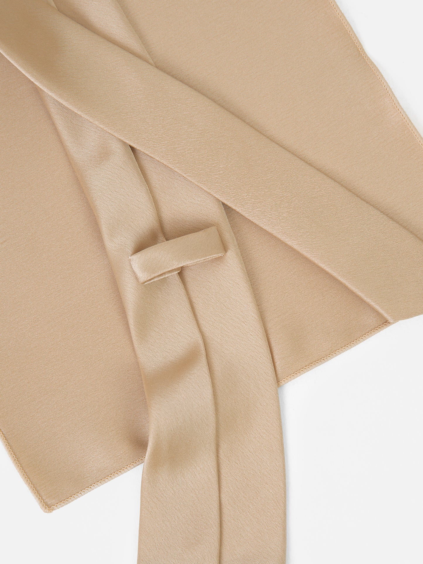 Champagne Satin Tie and Pocket Square Set