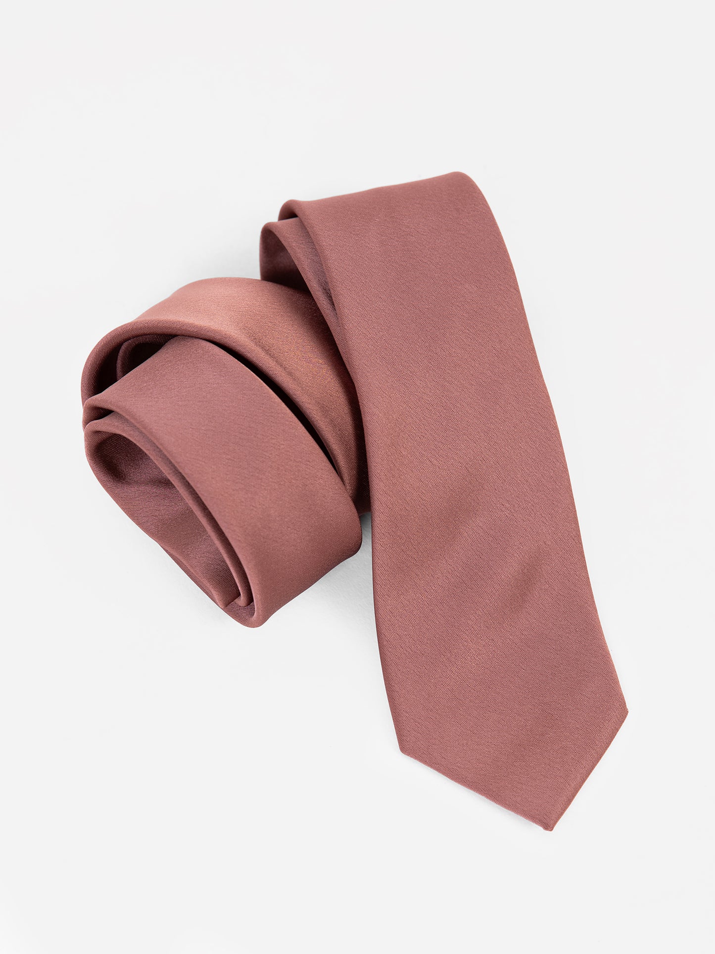 Copper Rose Satin Tie and Pocket Square Set