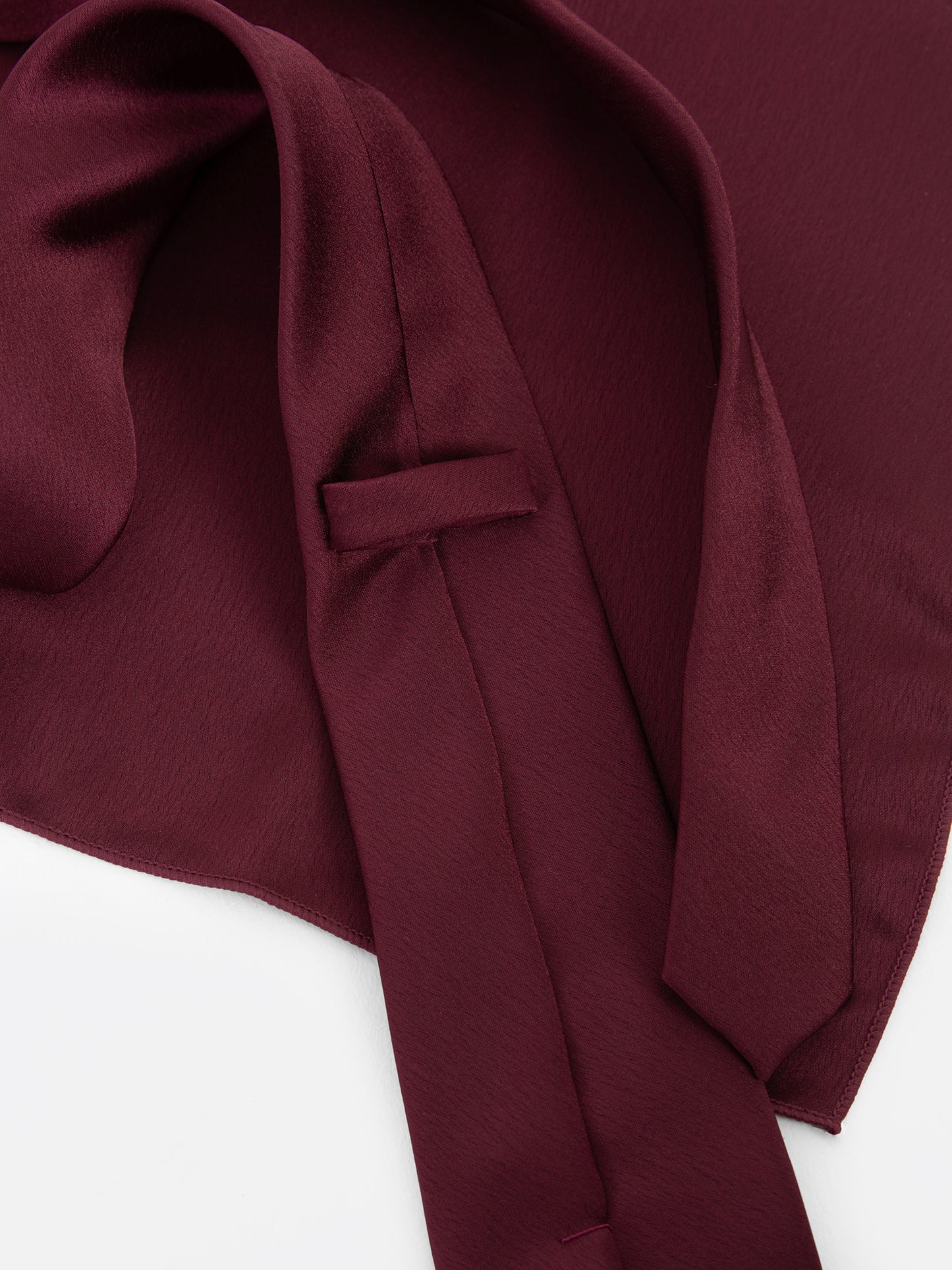 Cranberry Satin Tie and Pocket Square Set