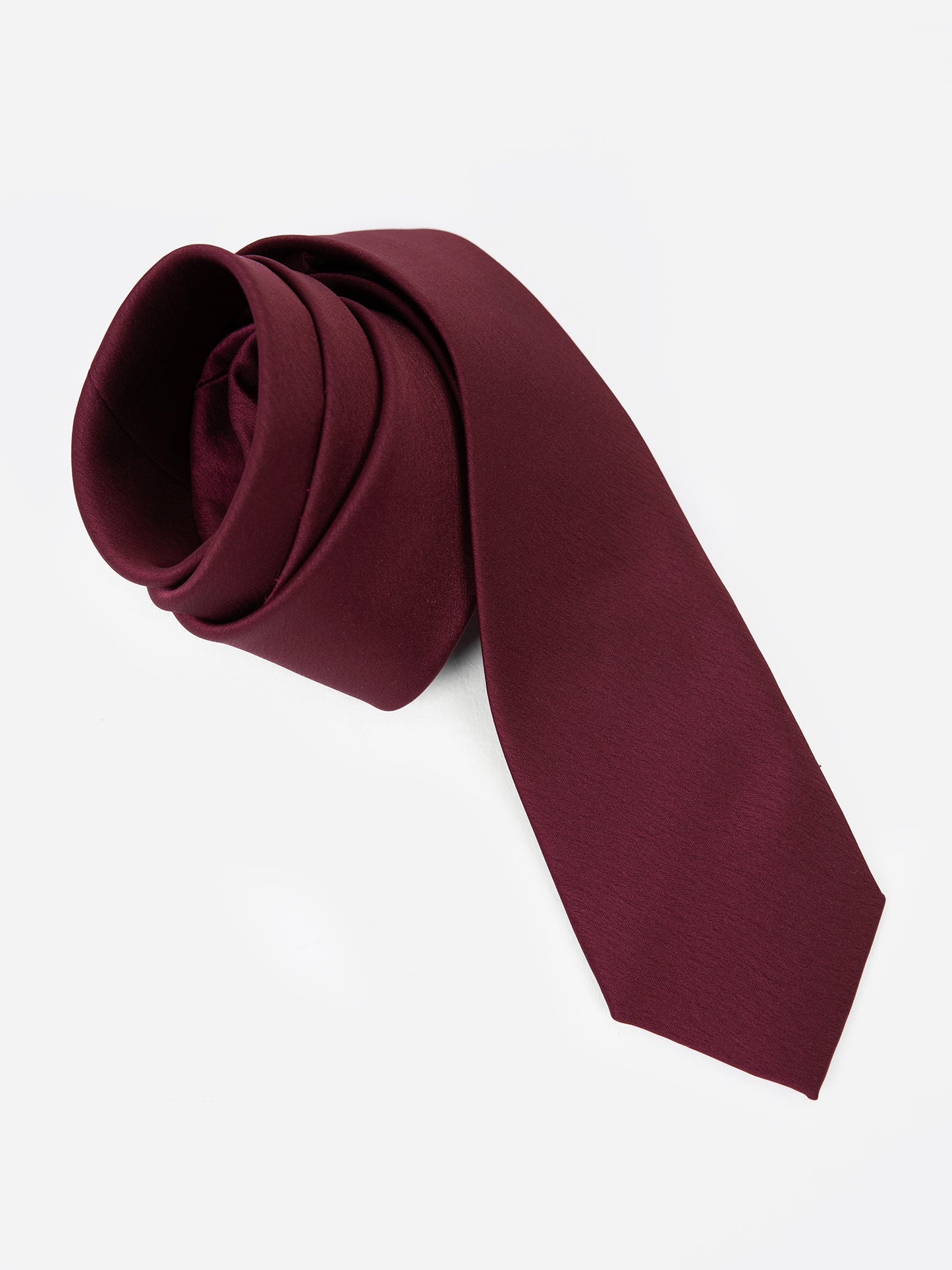 Cranberry Satin Tie and Pocket Square Set