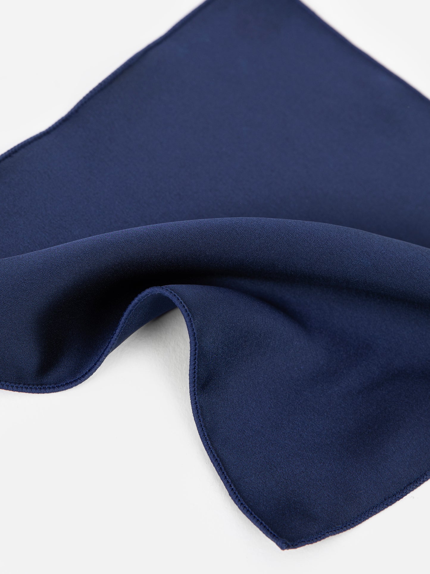 Navy Satin Tie and Pocket Square Set