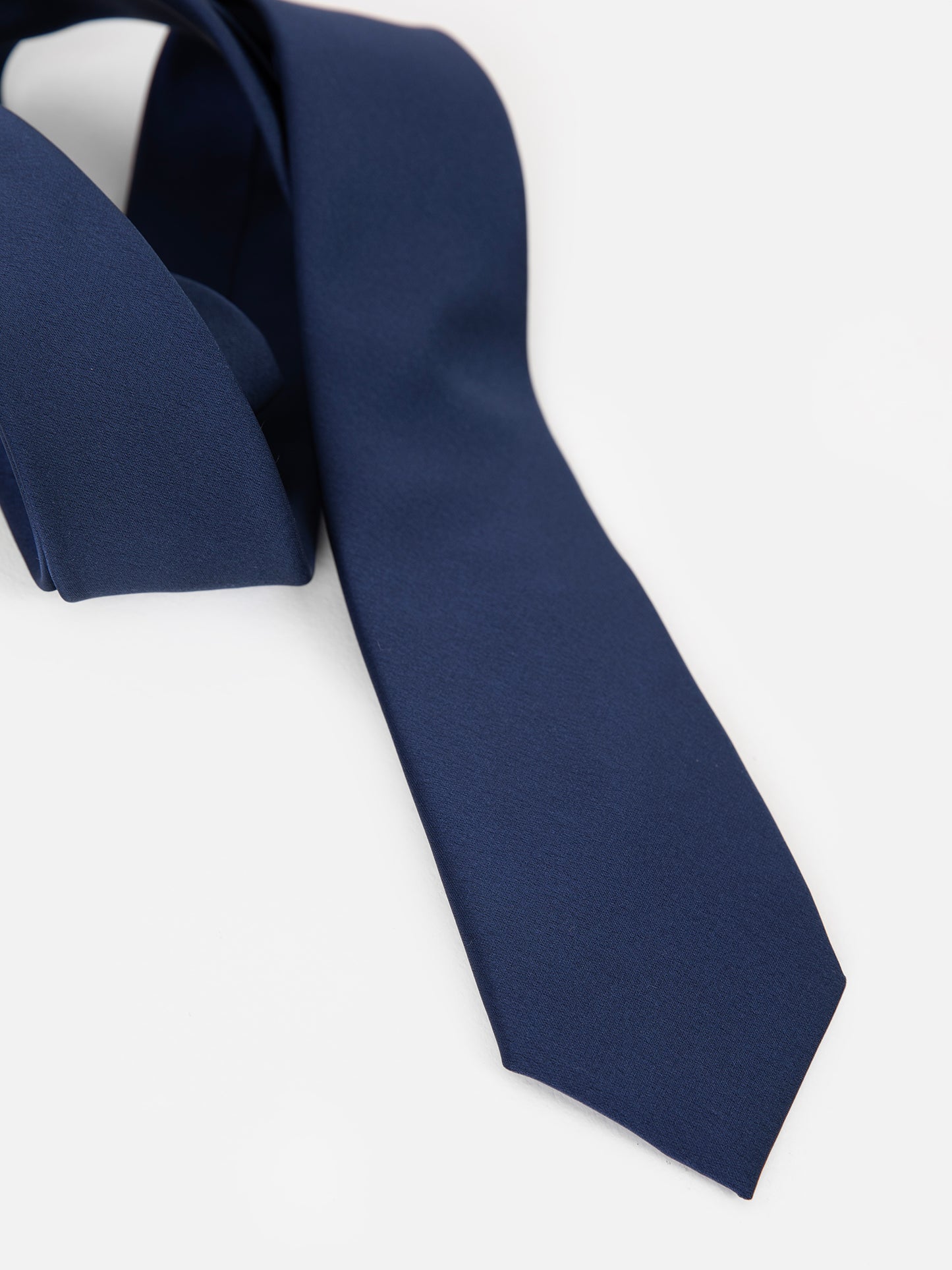 Navy Satin Tie and Pocket Square Set