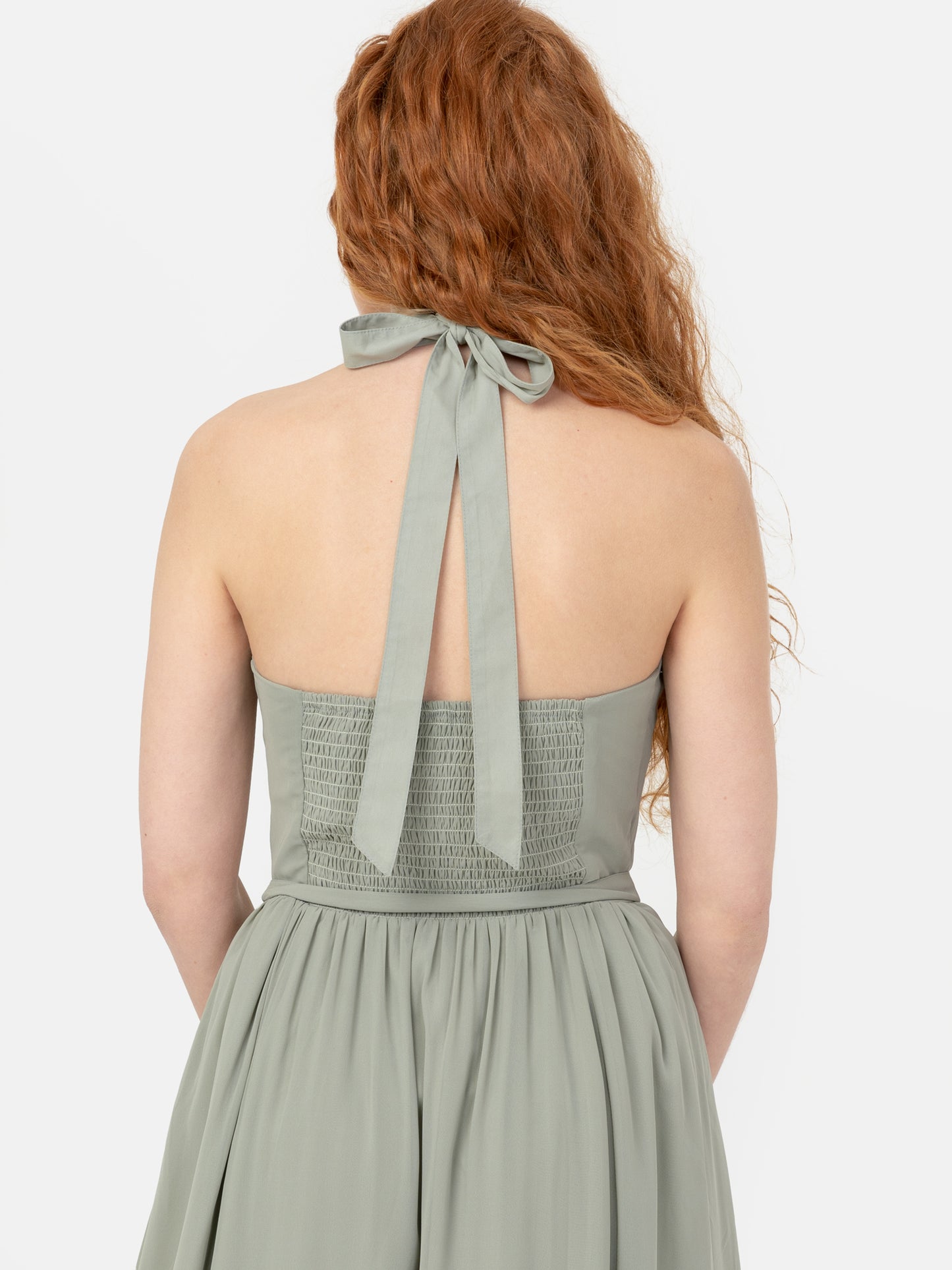 Anaya With Love Recycled Frosty Green Self-Tie Halter Neck Maxi Dress