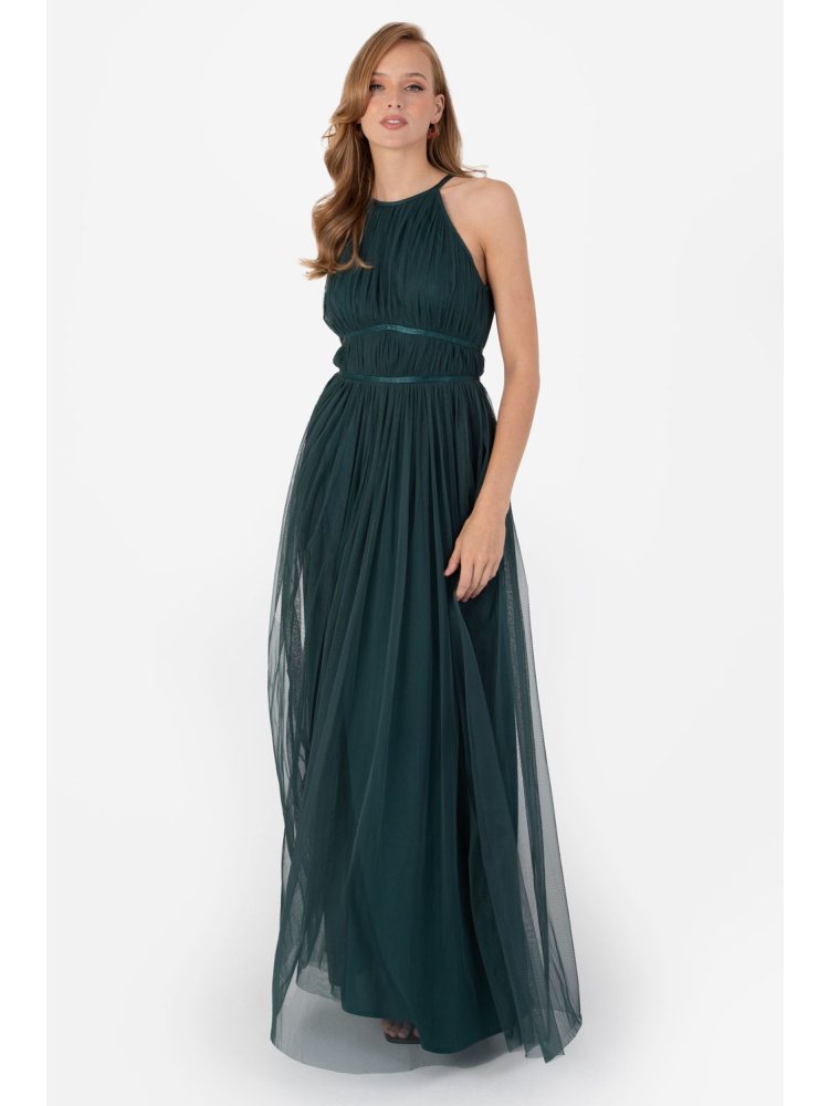 Anaya with Love Recycled Emerald Halter Neck Maxi Dress
