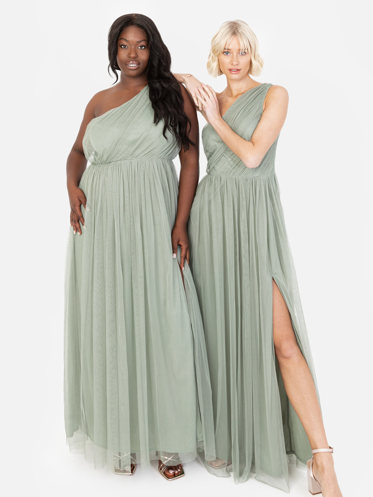 Anaya With Love Recycled Frosty Green One Shoulder Maxi Dress