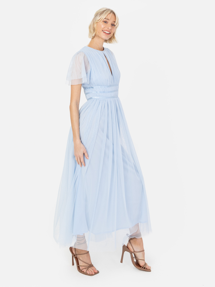 Anaya With Love Recycled Light Blue Midaxi Dress With Keyhole Detail