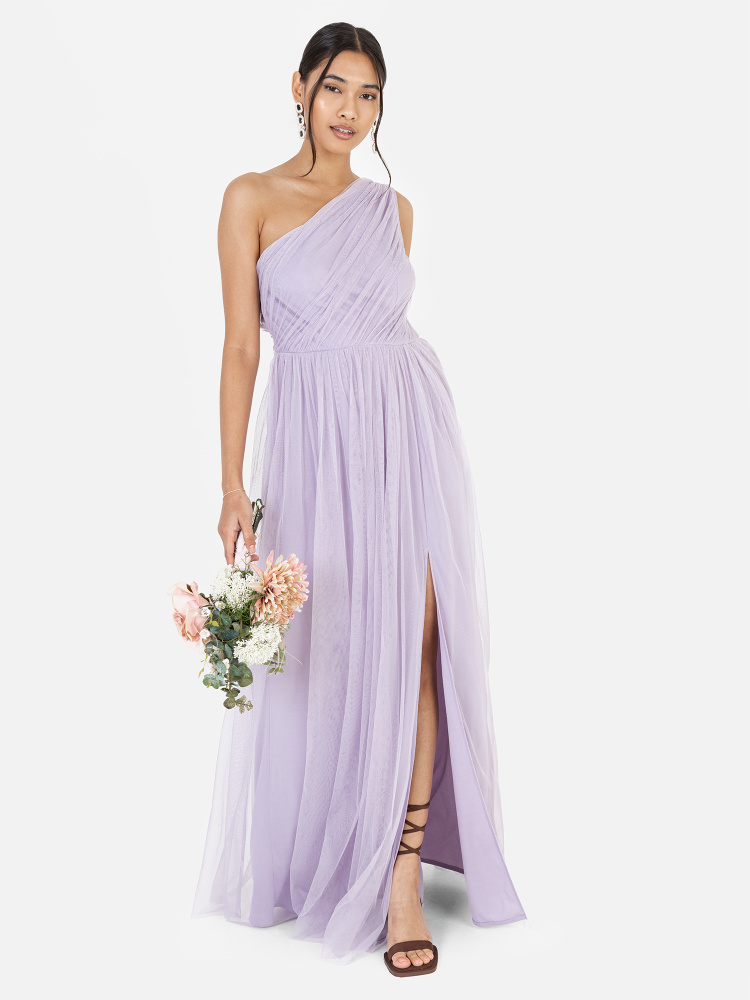 Anaya With Love Recycled Dusty Lilac One Shoulder Maxi Dress