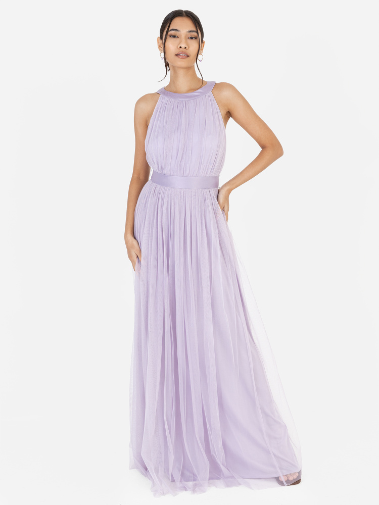 Anaya With Love Recycled Dusty Lilac Halter Neck Maxi Dress
