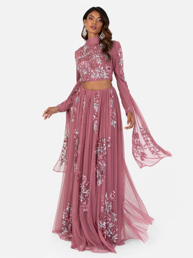 Maya Desert Rose embellished Lehenga Maxi Skirt