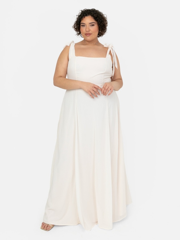 Anaya with Love Recycled Ivory Strappy Maxi Dress 
